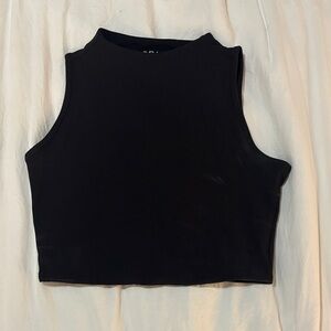SPANX Black High-Neck Crop Top